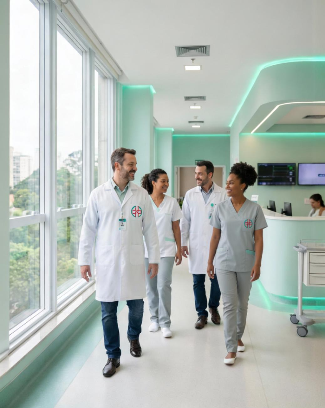 Equipe tecnica TUPAN em ambiente hospitalar